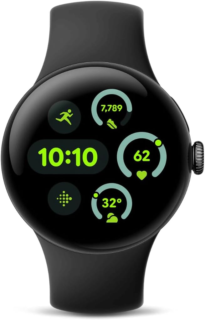 Google Pixel Watch 3 (41 mm) 24-hour battery - matte black aluminium case - obsidian band - Wi-Fi
